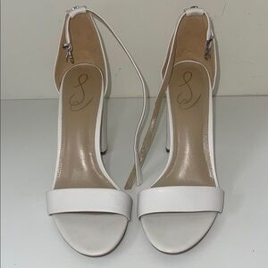 Sam Edelman White Block Heel Sandals